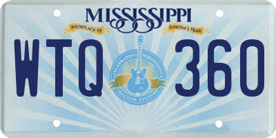 MS license plate WTQ360