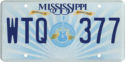 MS license plate WTQ377