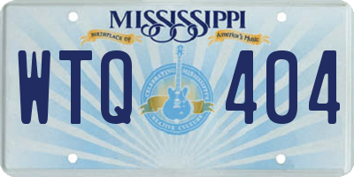 MS license plate WTQ404