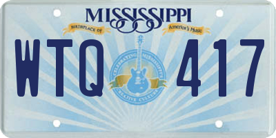 MS license plate WTQ417