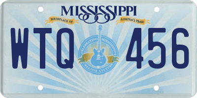 MS license plate WTQ456