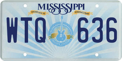 MS license plate WTQ636