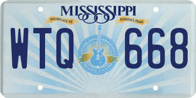 MS license plate WTQ668
