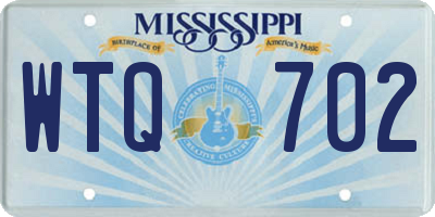 MS license plate WTQ702