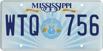 MS license plate WTQ756