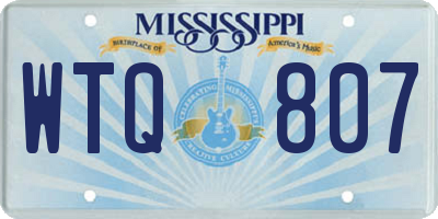 MS license plate WTQ807