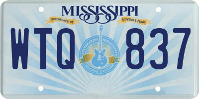 MS license plate WTQ837