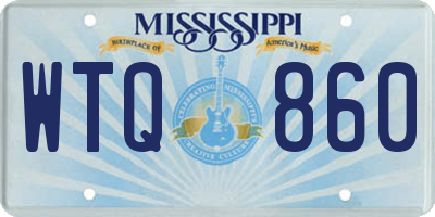 MS license plate WTQ860