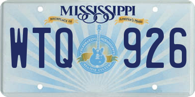 MS license plate WTQ926