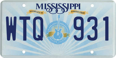 MS license plate WTQ931