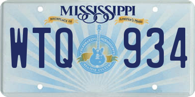 MS license plate WTQ934