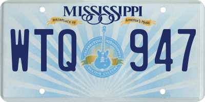 MS license plate WTQ947