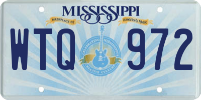 MS license plate WTQ972