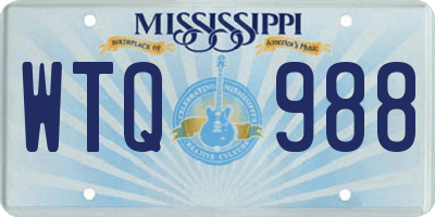 MS license plate WTQ988