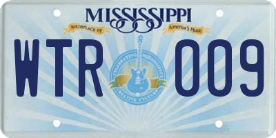 MS license plate WTR009