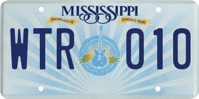 MS license plate WTR010