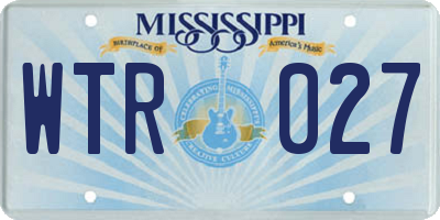 MS license plate WTR027
