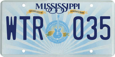 MS license plate WTR035