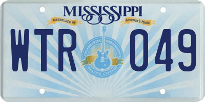 MS license plate WTR049