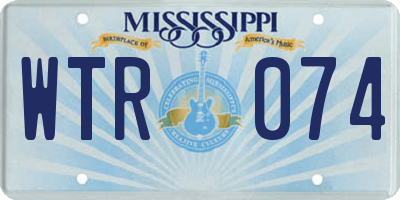 MS license plate WTR074