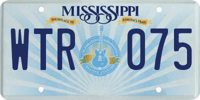 MS license plate WTR075