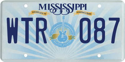 MS license plate WTR087