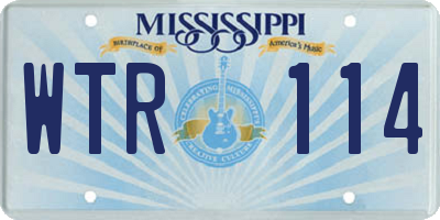 MS license plate WTR114
