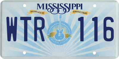 MS license plate WTR116