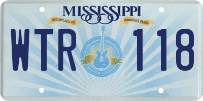 MS license plate WTR118