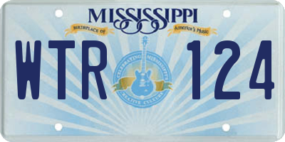 MS license plate WTR124