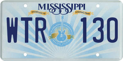 MS license plate WTR130