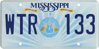 MS license plate WTR133