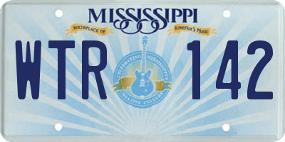 MS license plate WTR142