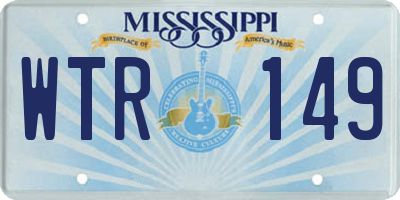 MS license plate WTR149