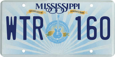 MS license plate WTR160