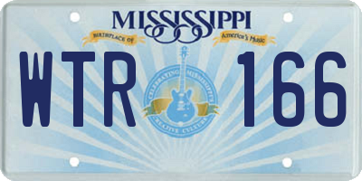 MS license plate WTR166