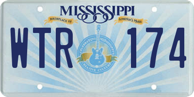 MS license plate WTR174