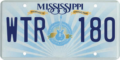 MS license plate WTR180