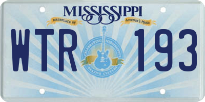 MS license plate WTR193