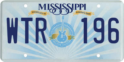 MS license plate WTR196