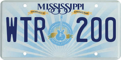 MS license plate WTR200