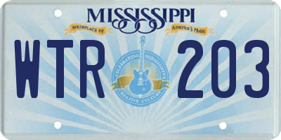 MS license plate WTR203