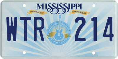 MS license plate WTR214