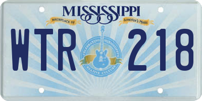 MS license plate WTR218
