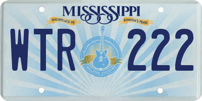 MS license plate WTR222