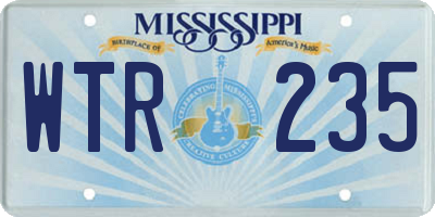 MS license plate WTR235