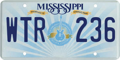 MS license plate WTR236