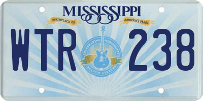 MS license plate WTR238