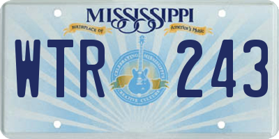 MS license plate WTR243