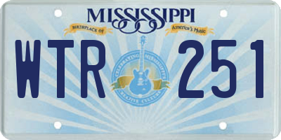 MS license plate WTR251